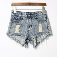 LINDSEY - Vintage High Waist Ripped Denim Jeans Shorts - Women's Fashion - Apparel - Shorts - caton ATOZ | DAXION mall™