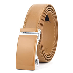 LARRY - Leather Ratchet Belt without holes for Men - Beige, 35 mm - Men's Fashion - Accessories - Belts - WOWTIGER® | DAXION mall™