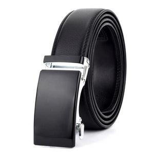 LARRY - Leather Ratchet Belt without holes for Men - Black, 35 mm - Men's Fashion - Accessories - Belts - WOWTIGER® | DAXION mall™