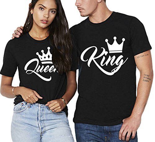 KING & QUEEN - Lovers Couples T-Shirts - [2 colors Black/White] - Fashion - Clothes - Tops - Laguna D&W | DAXION mall™