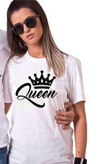 KING & QUEEN - Lovers Couples T-Shirts - [2 colors Black/White] - Fashion - Clothes - Tops - Laguna D&W | DAXION mall™