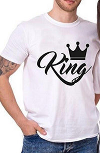 KING & QUEEN - Lovers Couples T-Shirts - [2 colors Black/White] - Fashion - Clothes - Tops - Laguna D&W | DAXION mall™