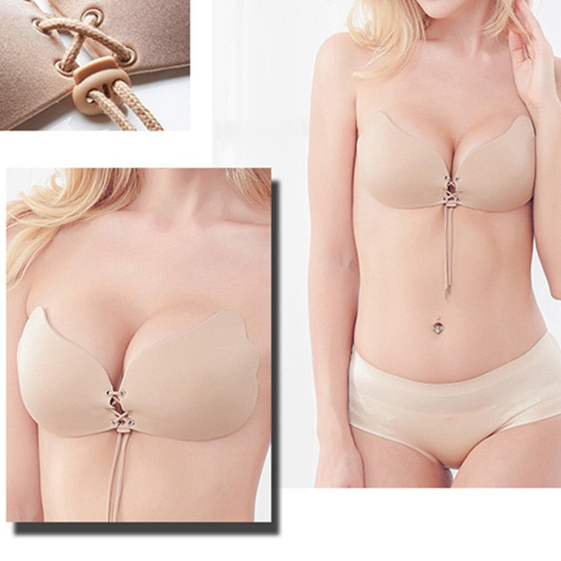 LEXI - Push Up Bra with Laces - Beige - Women's Fashion - Clothes - Intimates - D by Stephania | DAXION mall™