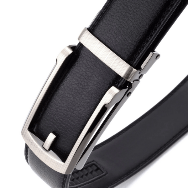 MELVIN - Genuine Leather Ratchet Belt for Men - Automatic Buckle, No holes - Coffee, 35 mm